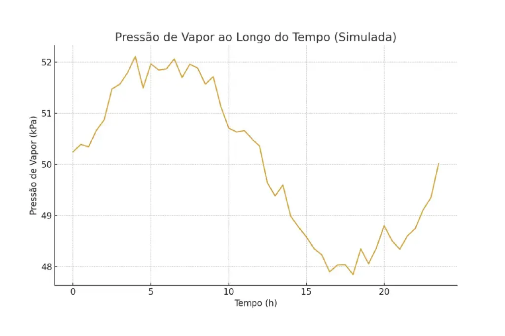 Gráfico: pressão de vapor ao longo do tempo (simulada)